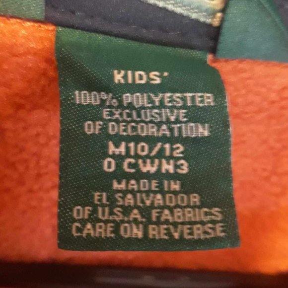 L.L. Bean Kids Orange Fleece Sleeveless Front Pockets Full Zip Vest Size 10/12 - Picture 4 of 4